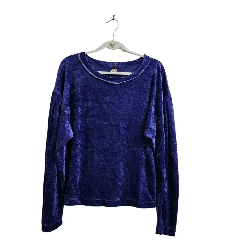 We the Free People Sweater Petite Small‎ SP Purple Night Milan Crushed Velvet